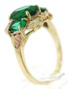 Fancy Green CZ Black Hills Gold Ring