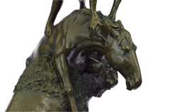 Buffalo and Horse Bronze Sculpture