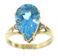 Charming Blue Topaz & Diamond Accent Ring