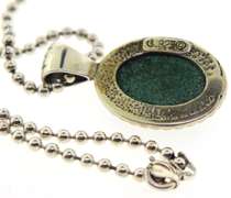 Sterliomg Silver Green Jasper Necklace