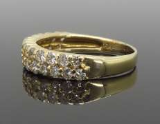 14K Two Row Diamond Band