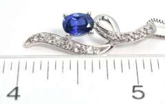 Dazzling Sapphire & Topaz Pendant & Chain in Sterling Silver