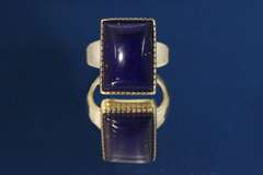 Bright Lapis in Artied Yellowhorse Ring