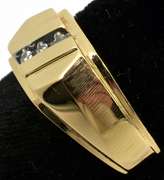 Mens Ring with Diamond Accents in Gold