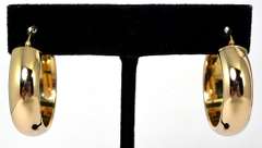 Wide 14KT Yellow Gold Hoop Earrings