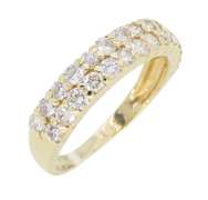 14K Two Row Diamond Band