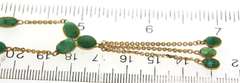 Vintage Emerald Bezel Set Tassle Necklace