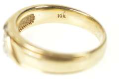 10K Yellow Gold Three Stone Men's Diamond Wedding Band Ring