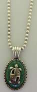 Sterliomg Silver Green Jasper Necklace