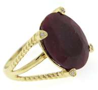 Charming Treated Ruby w Diamond Accent Ring