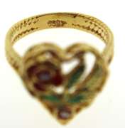 Vintage 14KT gold Red Rose Ring
