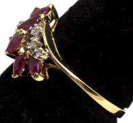 Vintage Ruby & Diamond Ring in Yellow Gold