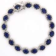 Entrancing Sapphire & Diamond Bracelet in Sterling Silver