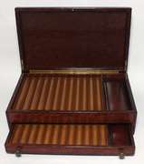 Horchow Leather Jewelry Box with engraved leaf details