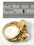 Great Floral Motif Pearl & Diamond Ring