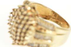 10K Yellow Gold 2.31Ctw Light Brown Diamond Cluster Statement Ring