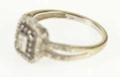 10K White Gold Black & White Diamond Halo Promise Engagement Ring