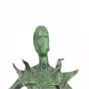 Green Patina Dalinian Girl Bronze Statue