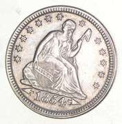 1854 Seated Liberty Quarter