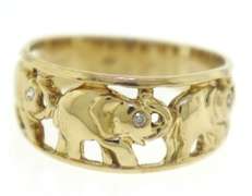 Stunning Diamond Accent Elephant Ring