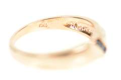 10K Rose Gold Black Diamond Inset Unique Wedding Band Ring