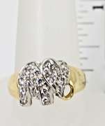 Delightful 14K Diamond Elephant Ring