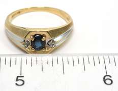 Men's Sapphire Two Tone Ring