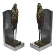 Bird Bronze Sculpture on Marble Base Statue