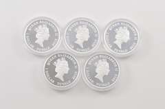 2010 Tuvalu $ Famous Ballets 1 Oz Silver Proof Coin 5 Coin Set - Box