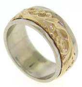 Beautiful 8mm Floral Eternity Band