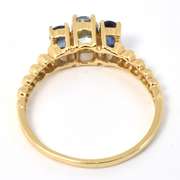 Sapphire and Aqua 3 Stone Ring