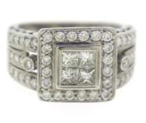 Brilliant Invisible Set RBC Halo Milgrain Ring