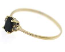 Dainty 14kt YG Oval Sapphire & Diamond Accent Ring