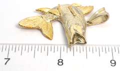 Detailed Diamond-Eyed Fish Pendant in 14KT Yellow Gold