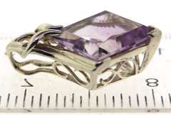 Vintage 925 sterling silver amethyst pendant