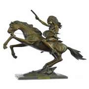 Indian on Horse Bronze Sculpture