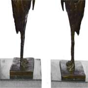Bird Bronze Sculpture on Marble Base Statue