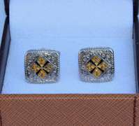 Handsome Pair Jeweled Style Cufflinks By Carelli