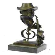 Sax Saxophone Player Salutes Jazz and Rhythm and Blues Bronze Sculpture