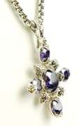 Ornate Cross with Brilliant Stones & Chain
