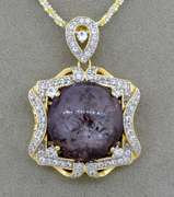 Massive Gorgeous Star Ruby & White Sapphire Necklace in Vermeil