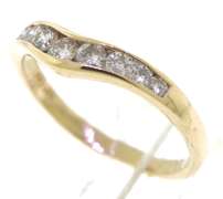 Classic 14kt YG Channel Set Curved Diamond Band