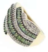 Stunning 14kt YG IR Green Baguette & Diamond Ring
