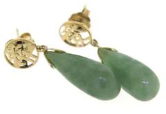 Fabulous Green Jade Dangle Earrings