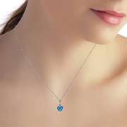 Solid White Gold Lafayette Blue Topaz Necklace
