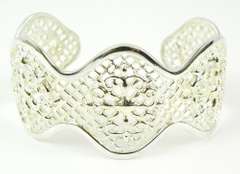 Wide Open Work Sterling Silver Cuff Bracelet