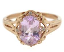 Pretty Kunzite & Diamond Accent Ring