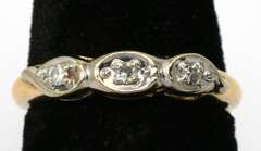 Petite Two-Tone 14KT Gold Band with Diamond Accents