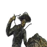 Cowboy Horse Bronze Sculpture on Marble Base Figurine