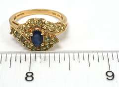Glittering Sapphire & Topaz Ring in 14KT Yellow Gold